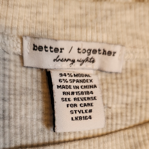 Better Together Heather Gray Pajama Short Set Women's Medium - Picture 2 of 7